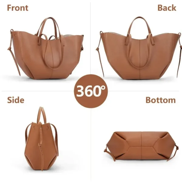 Sac à main en similicuir pour dames, sac de travail chaud, sac à main fourre-tout à la mode, portefeuille, sac Polen lancé d'automne, fermeture à structure magnétique – Image 2